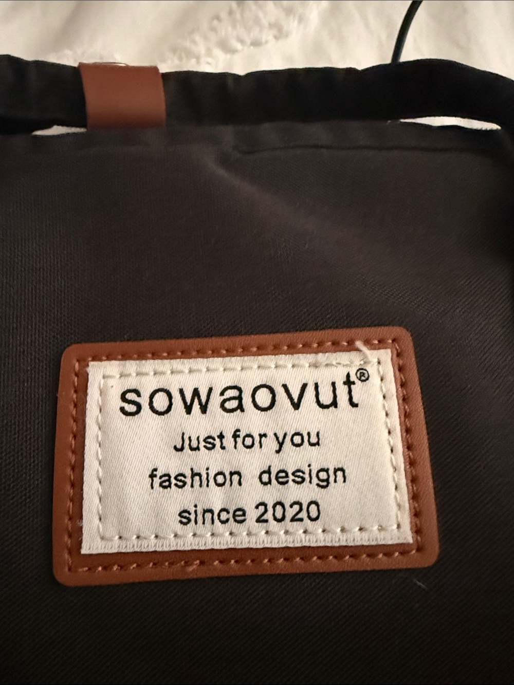 Black Backpack Tote with Brown Accents - Picture 2 of 4